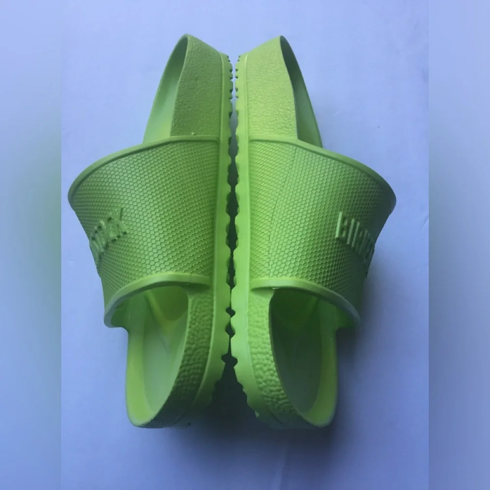 Birkenstock Neon Lime Slide Sandals